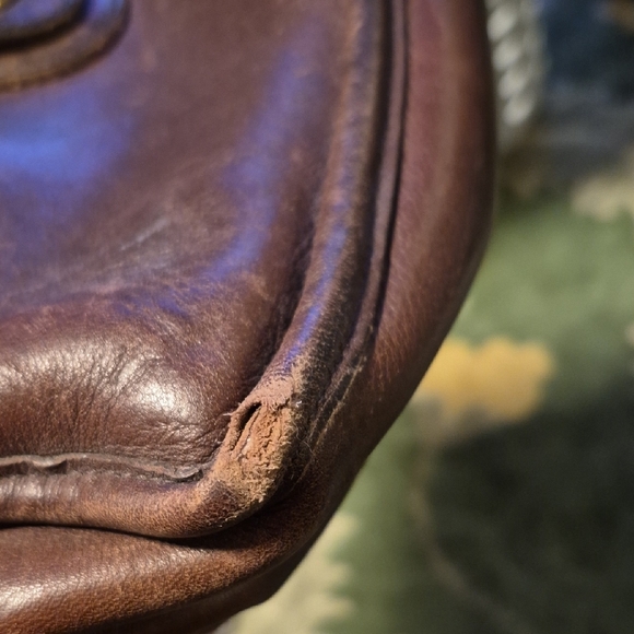 Coach Dark Brown Leather Messenger Bag - Picture 9 of 15